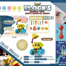  DIY Building Blocks Toy Set – Excavator-Themed Creative Construction Kit for Toddlers & Kids, Enhance Hands-On Ability & Imagination Multiple styles