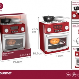 Happy Gourmet Little Kitchen – Kids’ Pretend Play Oven with Sound & Light, Realistic 2-in-1 Toy Stove for Role-Play Fun  