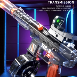 Transparent TEC9 electric water gun black technology high pressure linkage back water fight water gun summer water toys