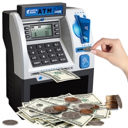 ATM automatic deposit and teller machine piggy bank, large capacity, smart password swipe card, children
