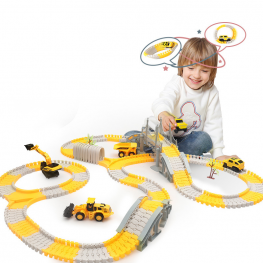 Hotsale STEM Building Bendable Race Cars Trucks Track Sets  Construction Race Track Vehicle Toys for 3-8years