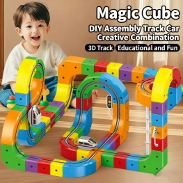 Brand New Bestselling Track Cube: High-Speed ​​Train Toy for Kids - Educational DIY Building Blocks