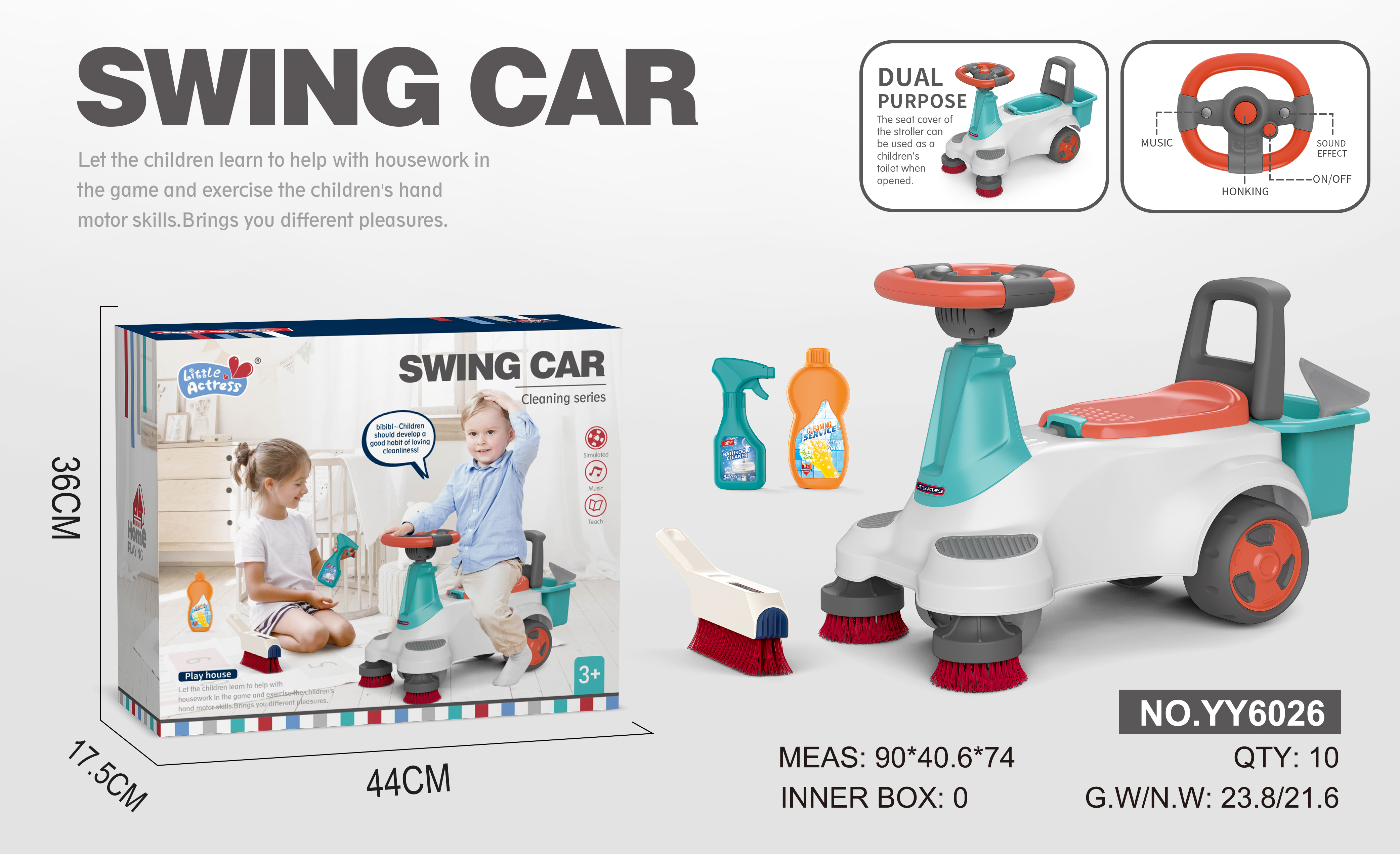 3+ Kids Swing Car with C